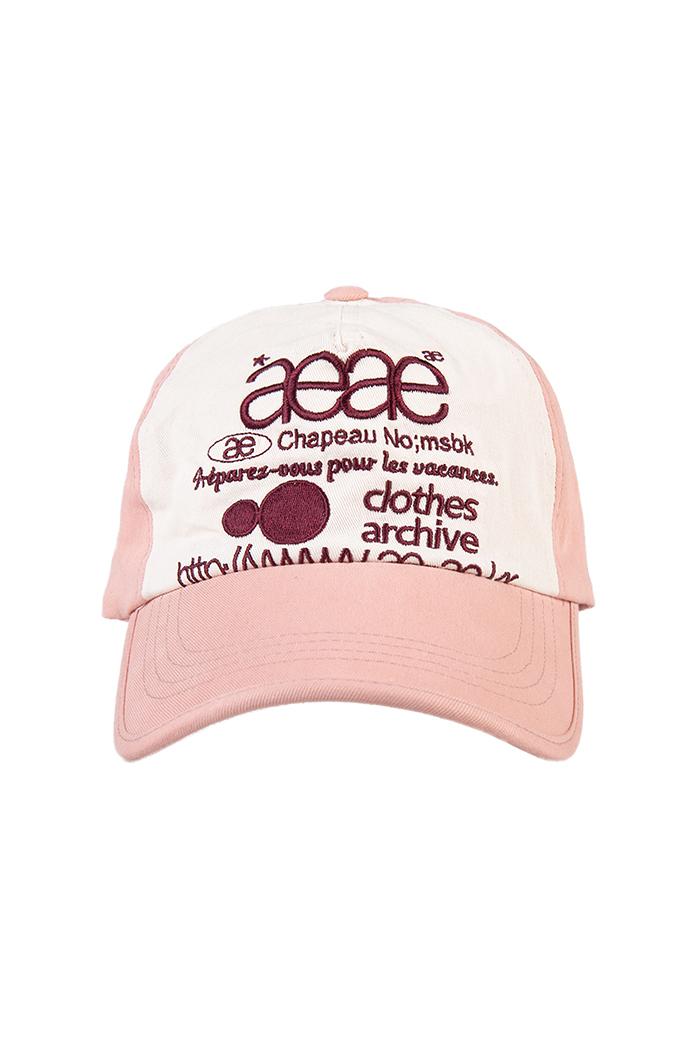 [aeae] Web Logo 5pannel Cap [Pink/Bugundy]