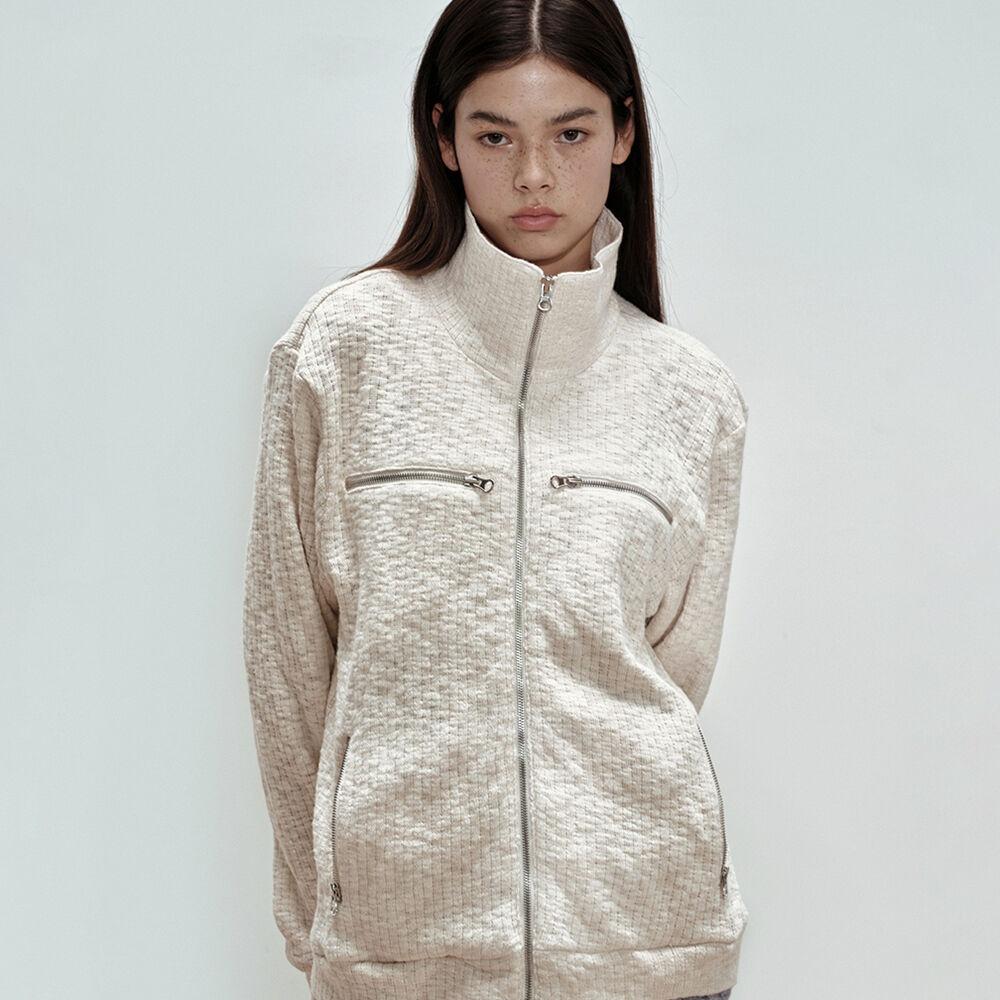 WAFFLE ZIPPER JACKET / IVORY