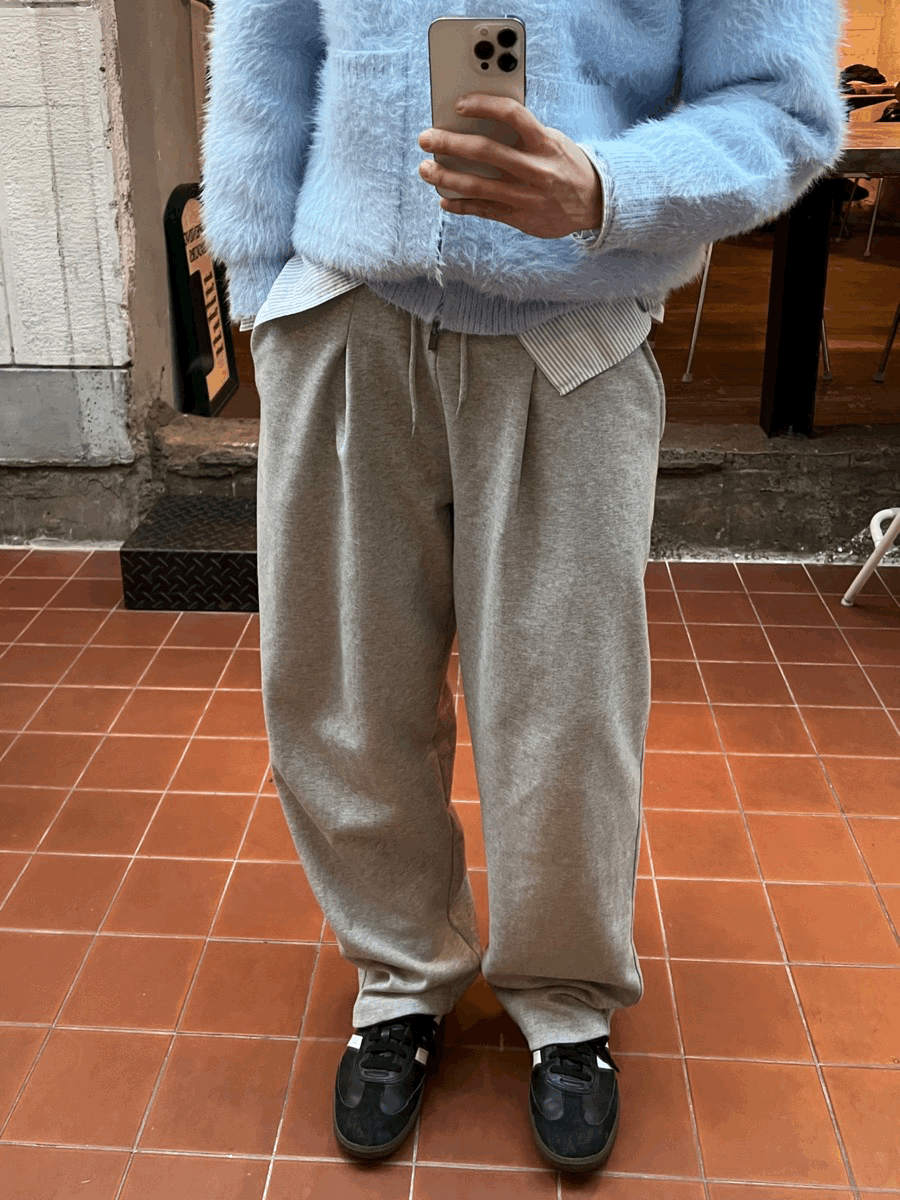 (M,L)(기모 선택 가능) deep tuck sweat training pants