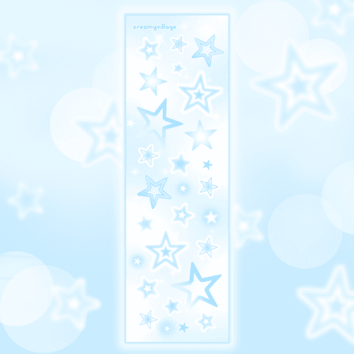 크리미마을 반짝 키치 별 Blue 스티커