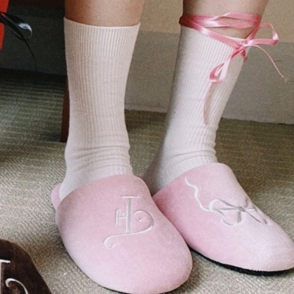 [FRANKLY X By Edit] Washable Room Shoes, Velour Pink