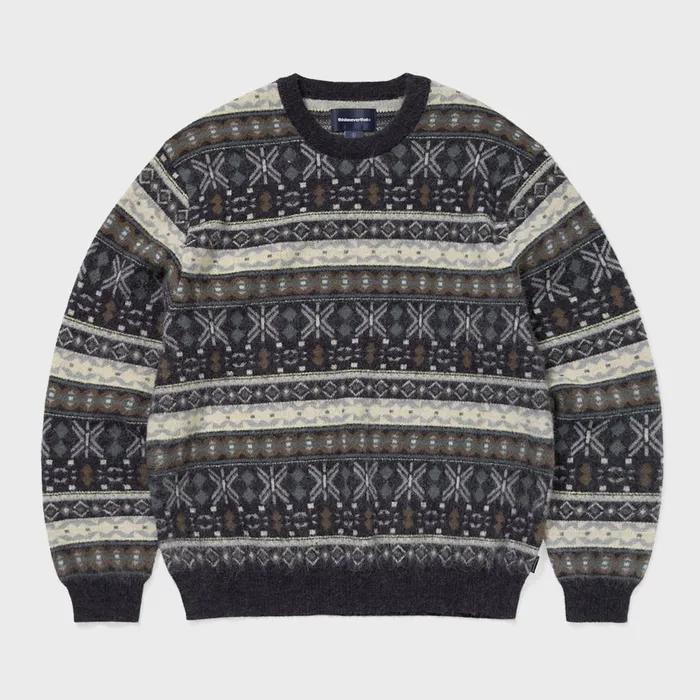 Fair Isle Knit Sweater Navy