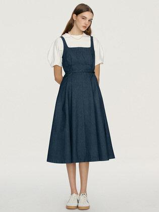 LANIKAI Square neck sleeveless dress (Indigo denim)