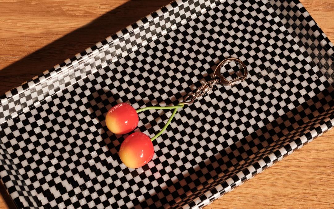 Faux Food Cherries Keyring