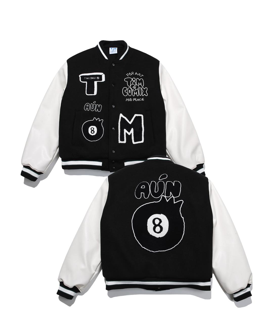 8 BALL VARSITY JACKET BLACK