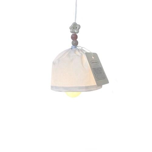 pink-white hanging lamp bell