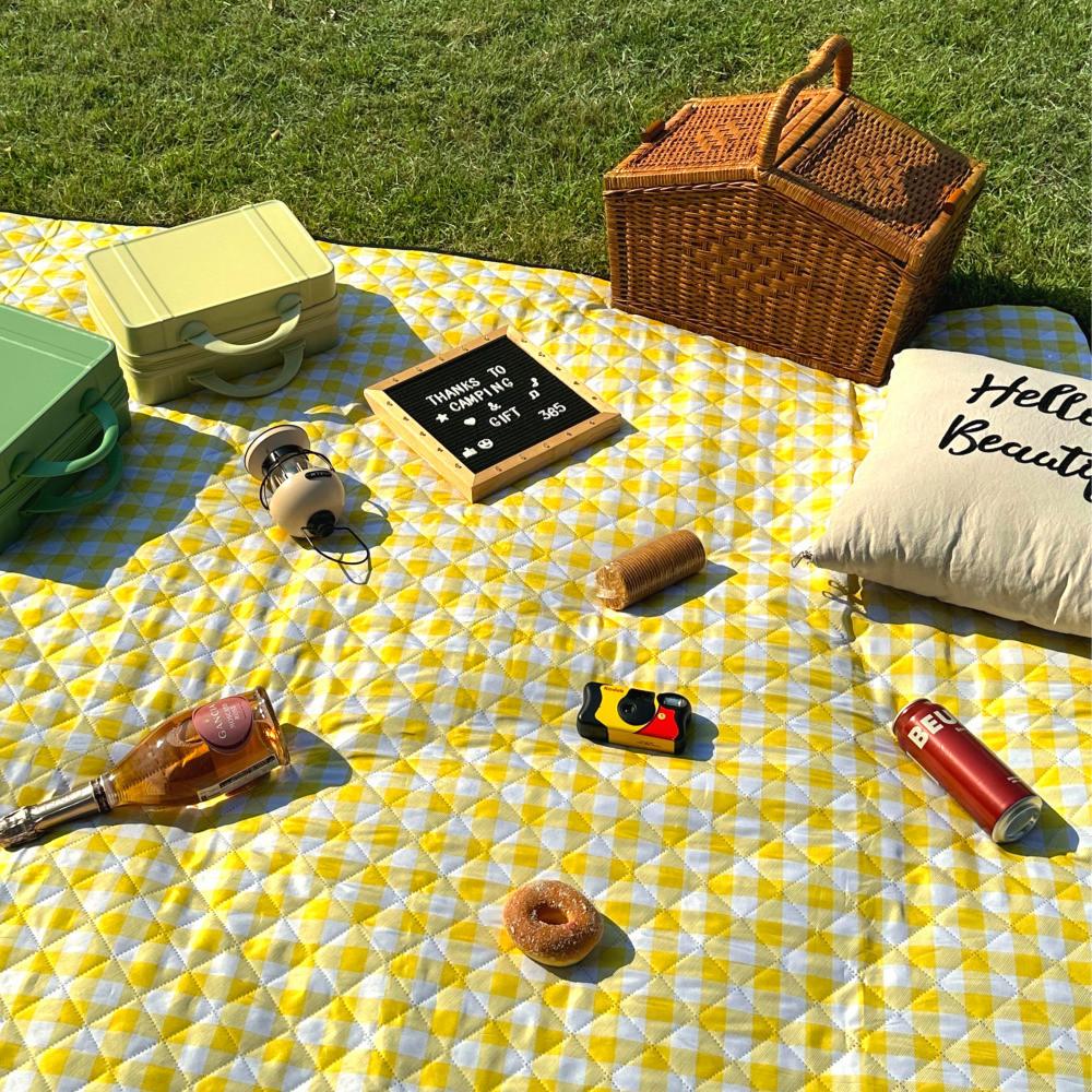 피크닉매트 방수돗자리 두꺼운돗자리 푹신한 대형 옐로우