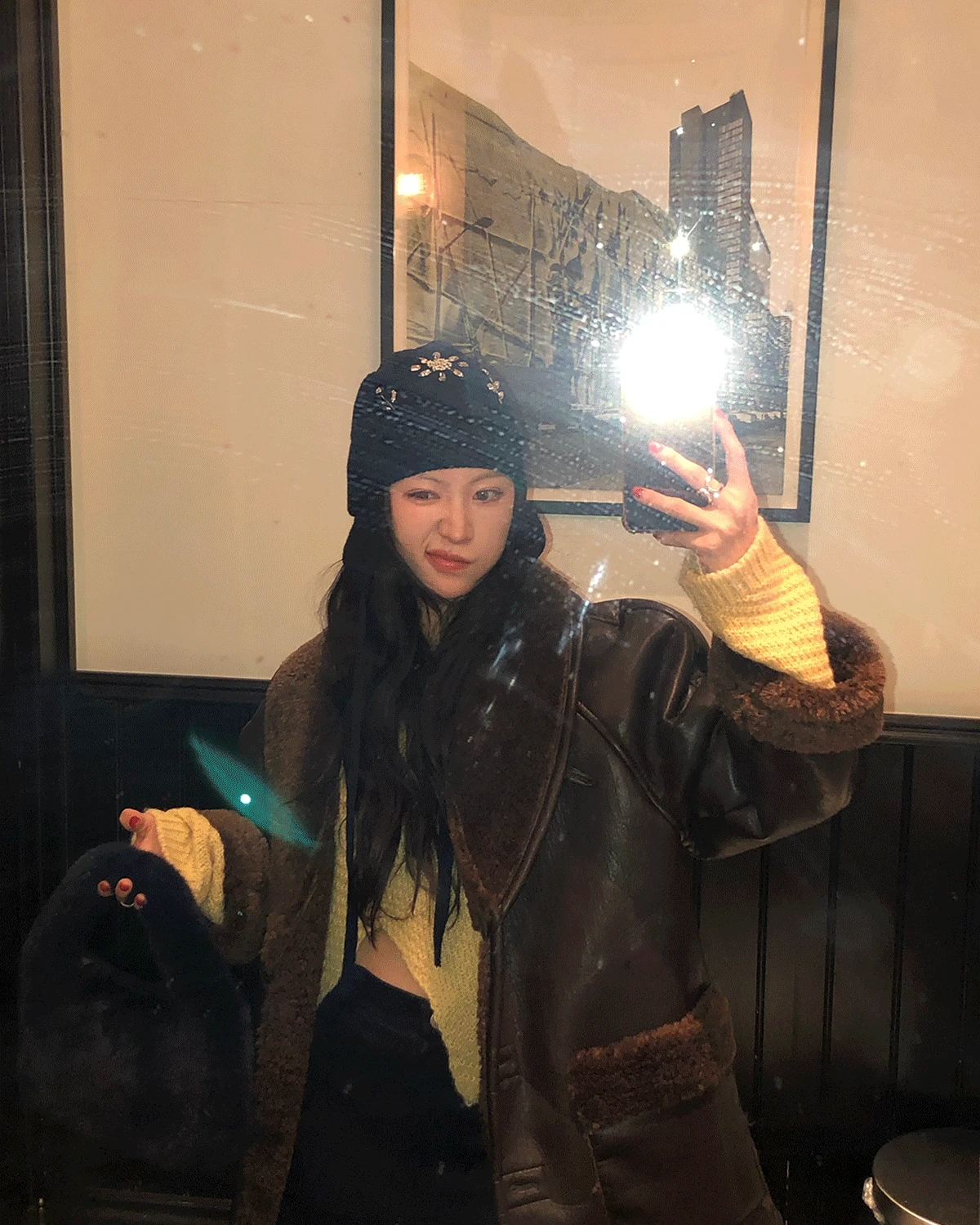 주문시 7일이내 출고/ 25FW H Q*MK PICK! 꼭 사템*) SHAWL COLLAR SHEARLING COAT (1COLOR)