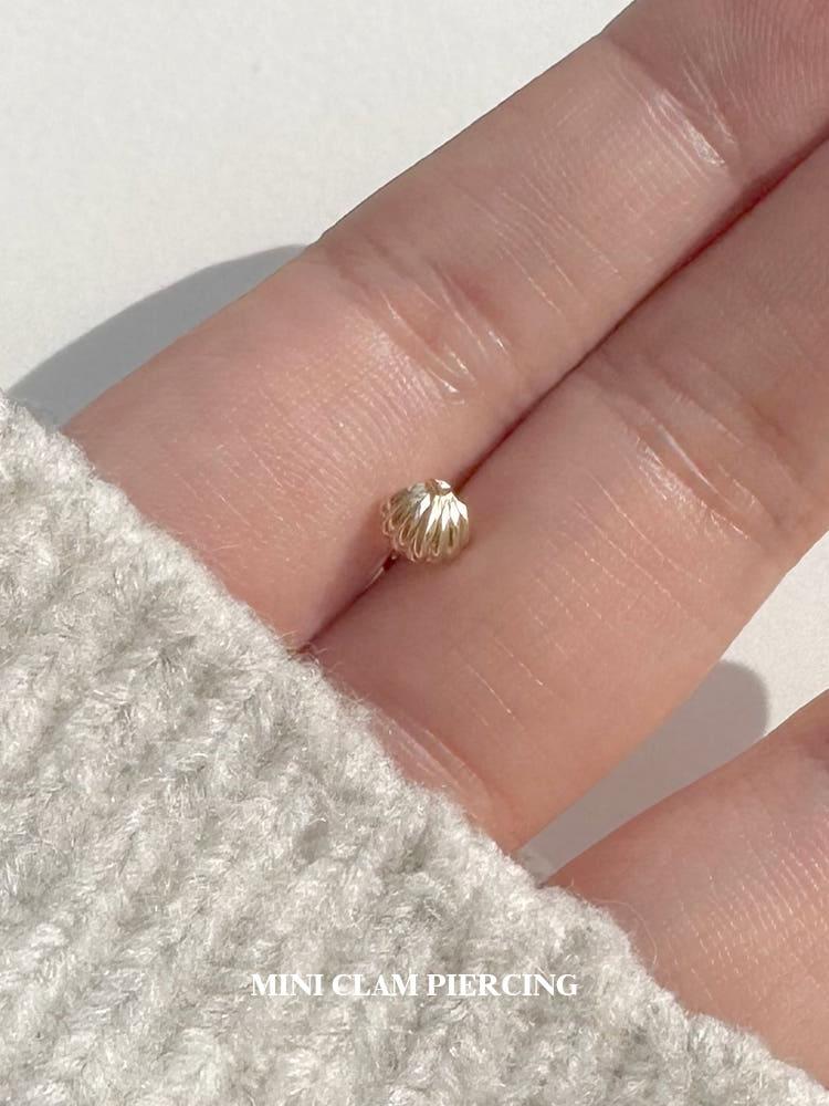 14k 미니 클램 피어싱 포인트용 금 피어싱 귀걸이 두께
