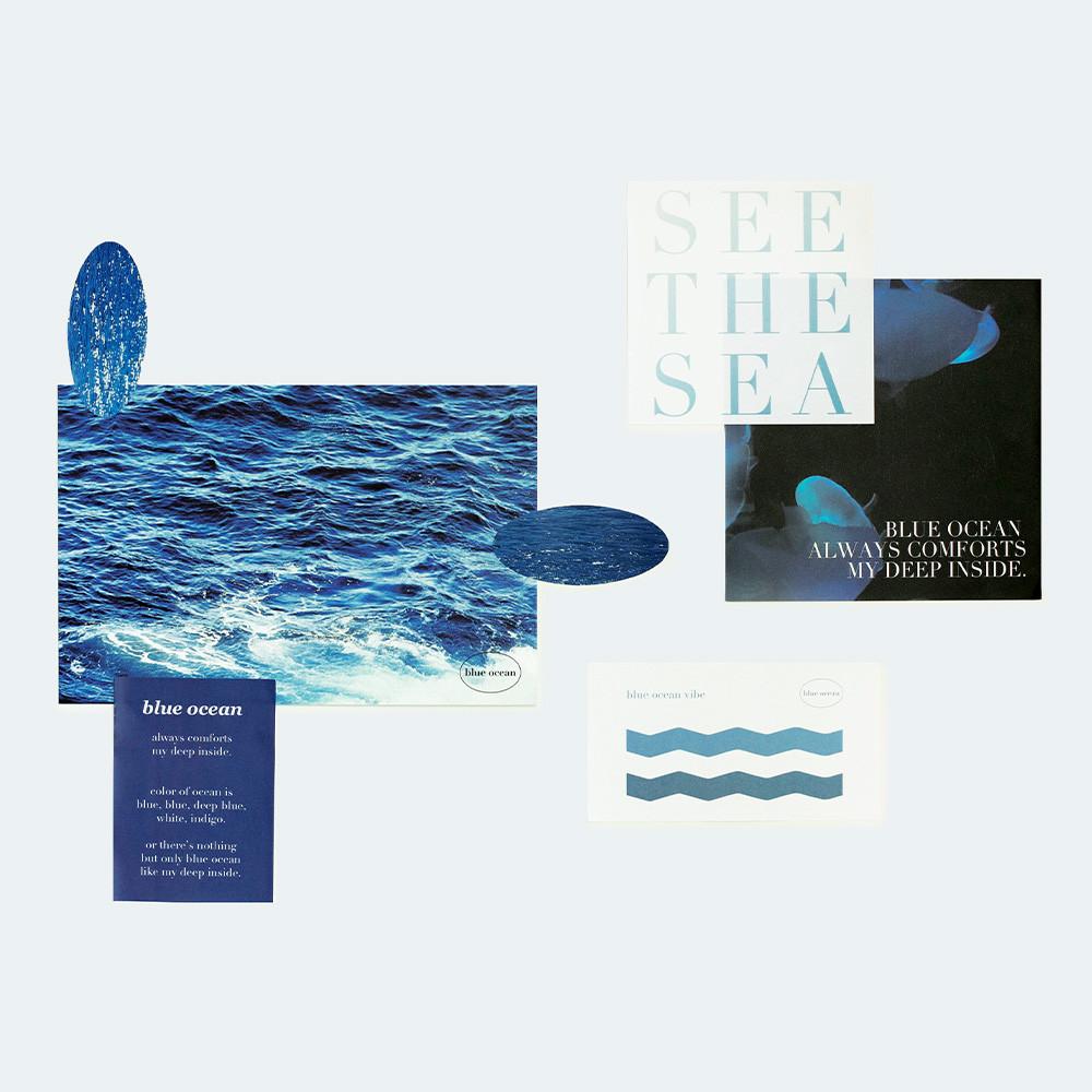 바이나쿠 바다를 담은 오션 스티커 세트 다꾸 다이어리 꾸미기 종이테이프