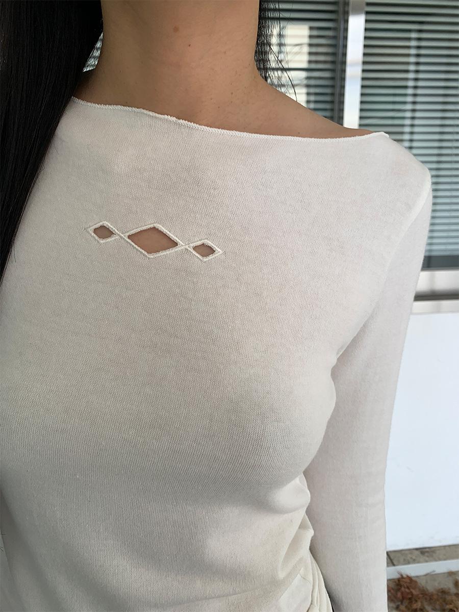 Diamond cutout T (3color)