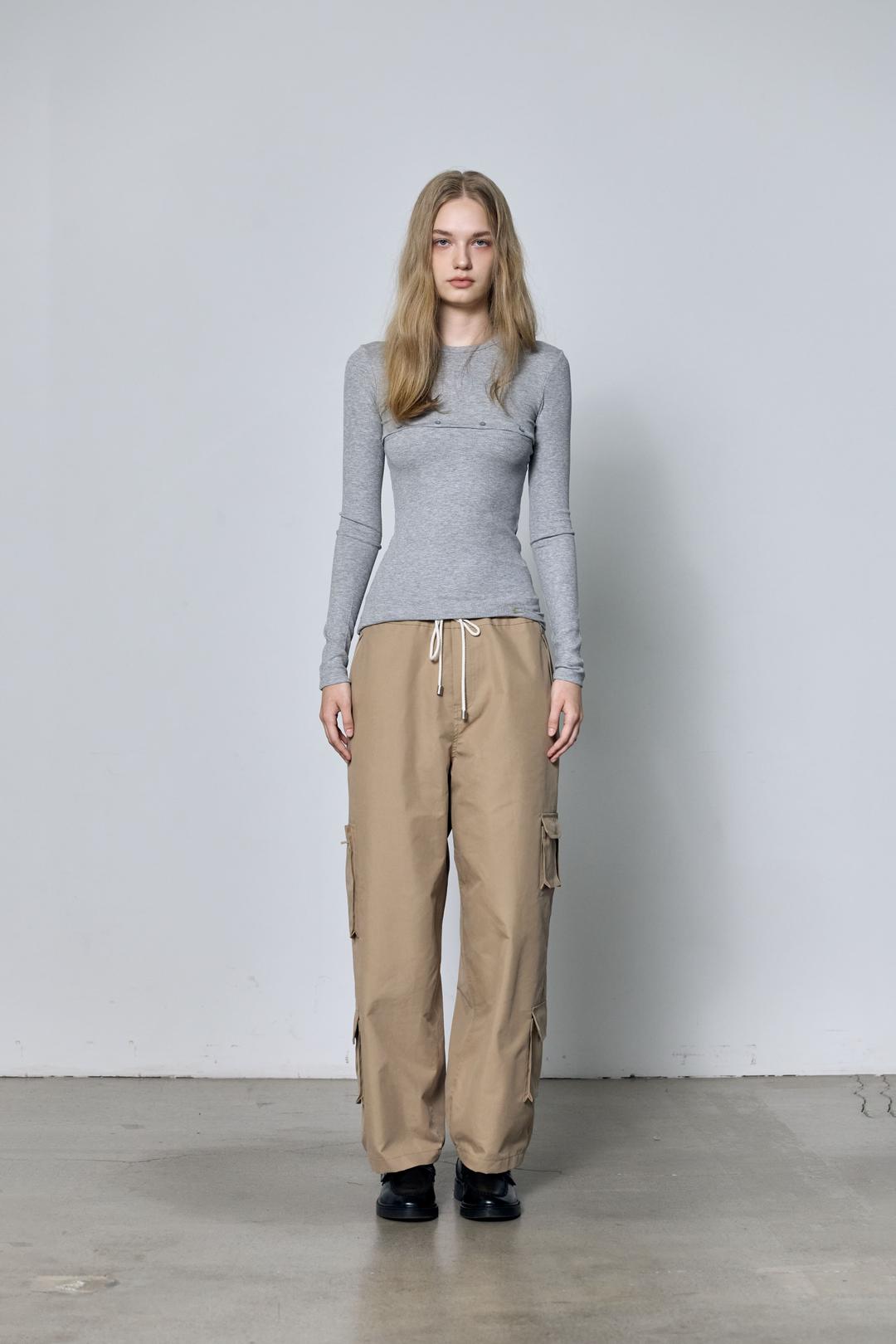 가로 버튼 티셔츠