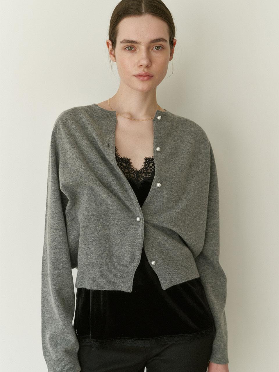 Cashmere Pearl Cardigans Grey_S241CD01
