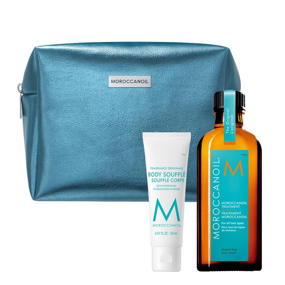 [3,000원 쿠폰] 윈도우 투 뷰티 세트[모로칸오일 트리트먼트 100ml(펌프 포함)+바디 수플레20ml+파우치]