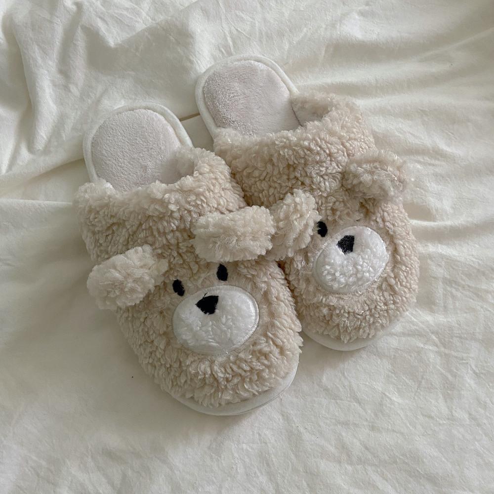 푹신한 곰돌이 홈슬리퍼 층간소음 방지 귀여운 거실 어린이집교사 실내화