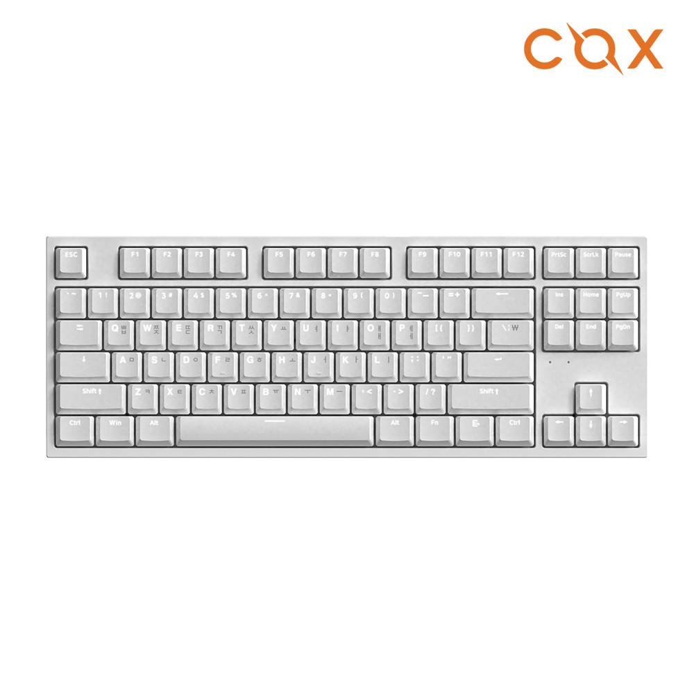 COX CK87 SLIM LP PBT 기계식 게이밍 키보드 화이트 적축