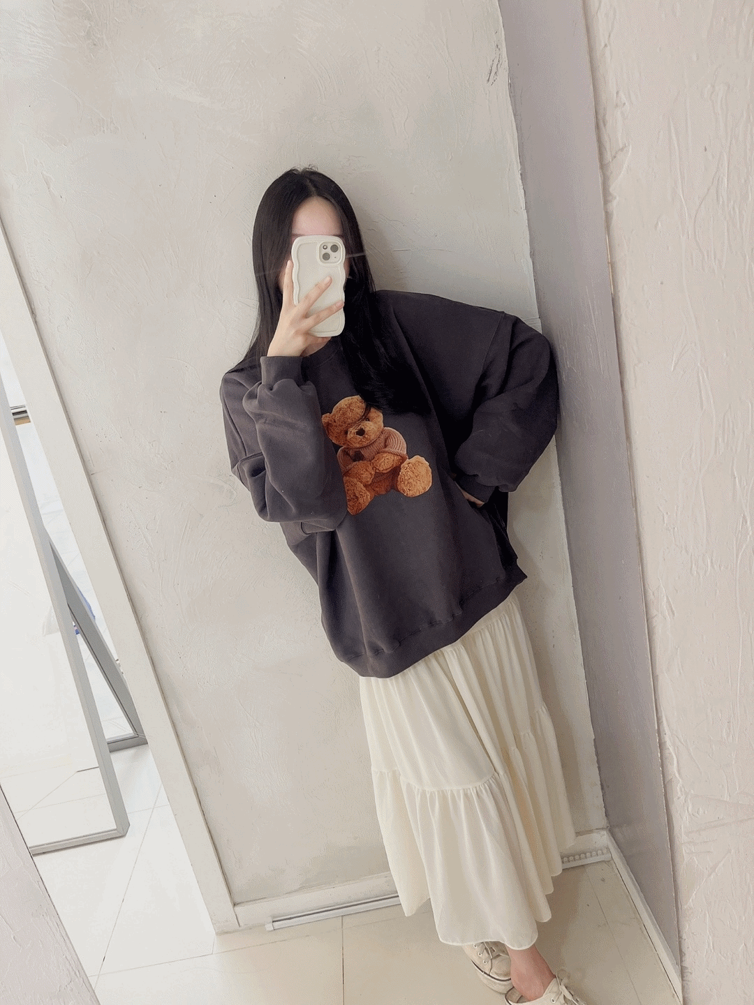 [속치마내장/비침없음] 밴딩 쉬폰 주름 캉캉 롱스커트