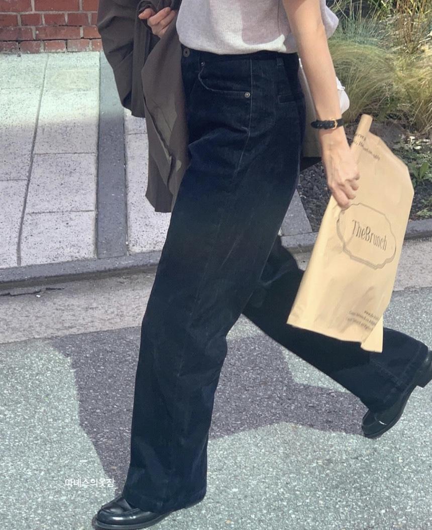 BR 벨벳 데님 코튼 일자 바지 네추럴 m 네이비s m 당일 바배