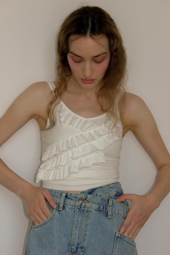 프릴 캐미 탑_아이보리