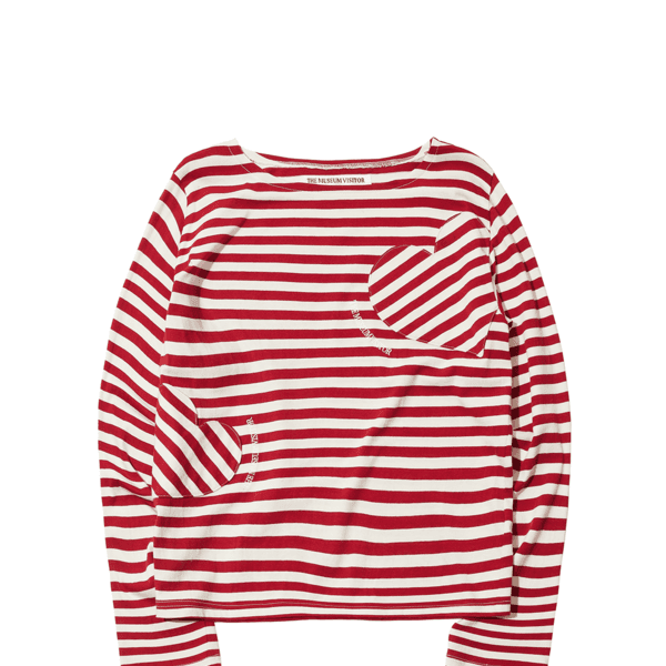 HEART STRIPE LONG T-SHIRT (WINE)
