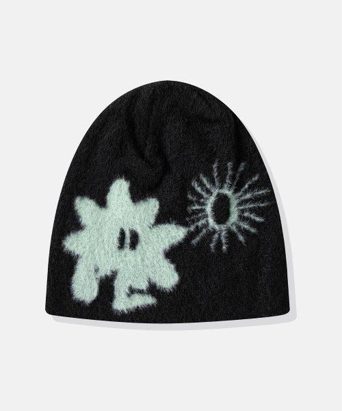 Cali Shaggy Beanie Black