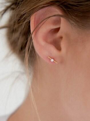 Pearl Stick Earring (925silver)(14K gold)