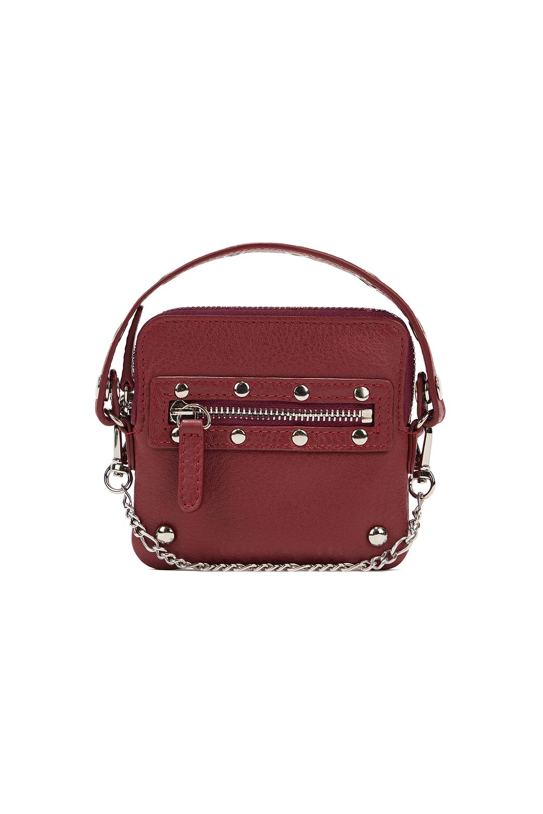 DEINET STUD CROSS CHAIN WALLET IN RED