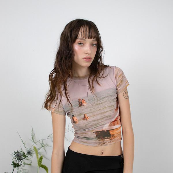 (SILKKIIN X MEENDERI) (단독) SICILY PRINT MESH T-SHIRT