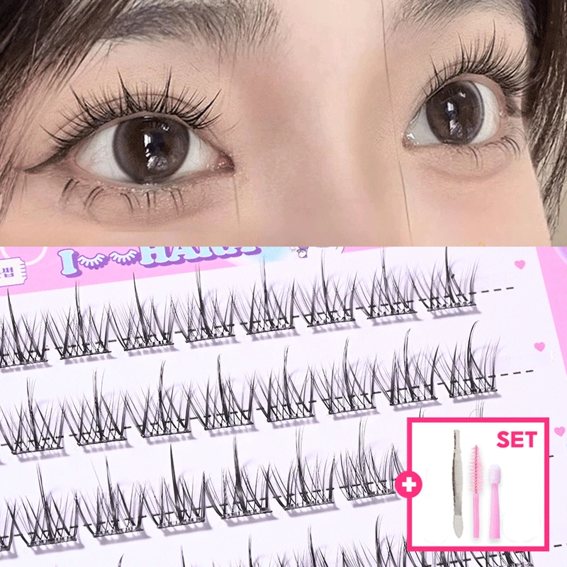 아이하라 가로5줄 노글루 블링바비 부분속눈썹 원터치 가닥 속눈썹