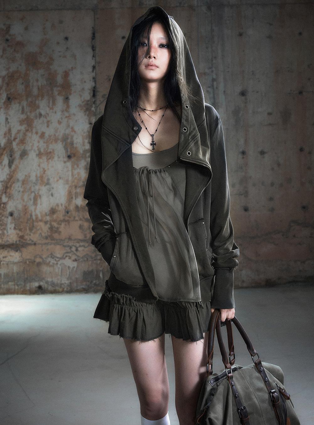 Big Collar Washed Lapel Jacket (2color)