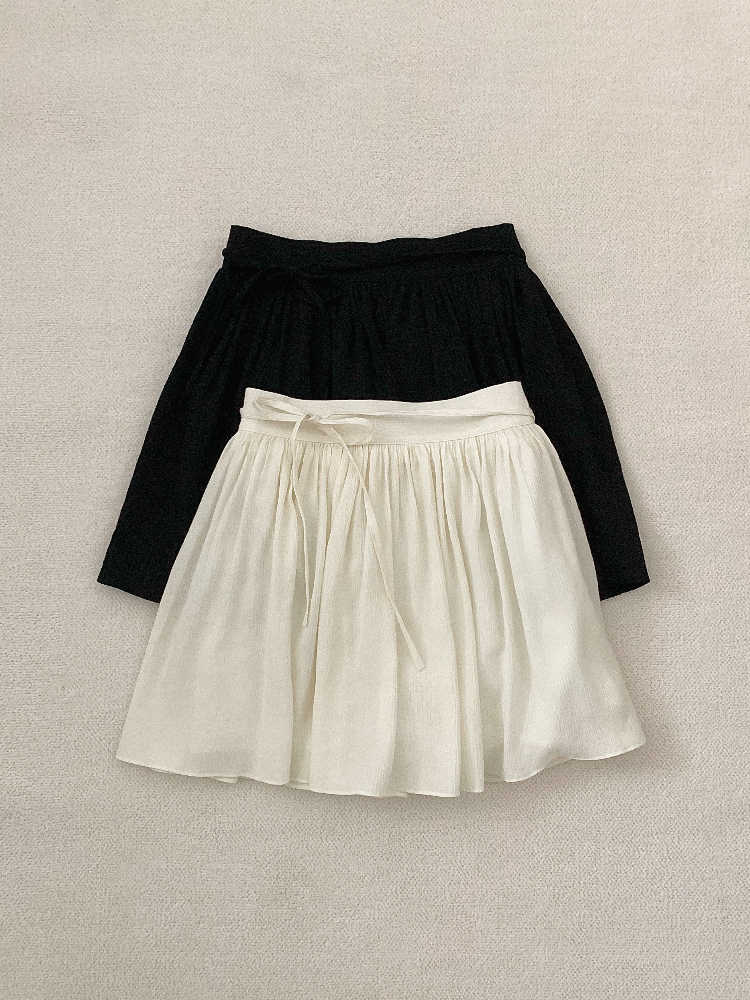 [당일발송/크림] 플레 리본 미니 스커트