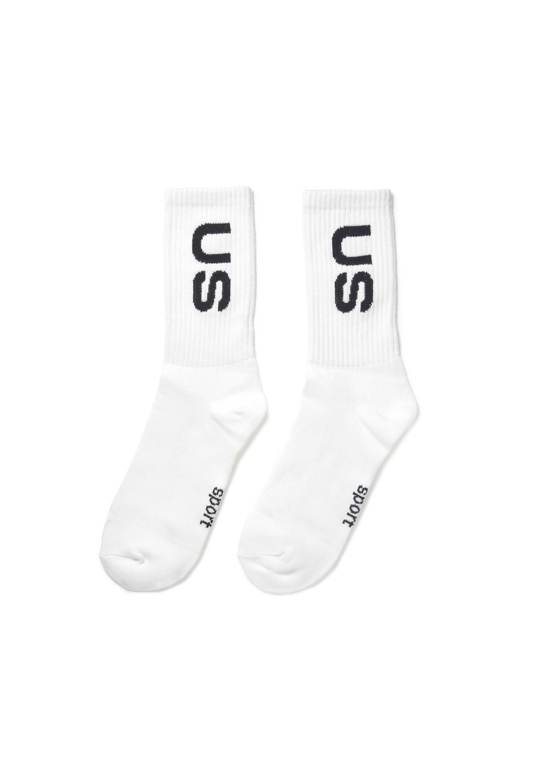 US LOGO SOCKS WHITE