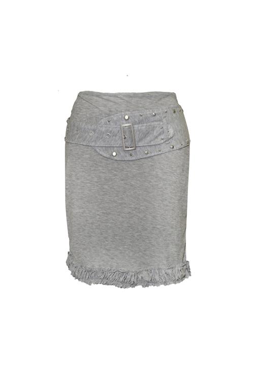 포겟미 벨트 미디 스커트