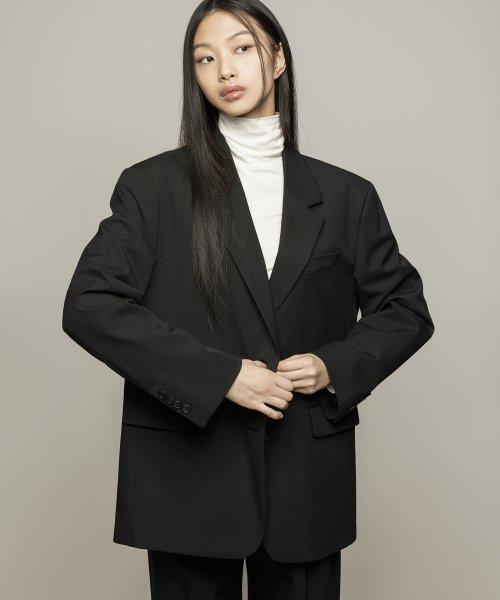 우먼즈 오버 숄더 오버사이즈 블레이저 [블랙]