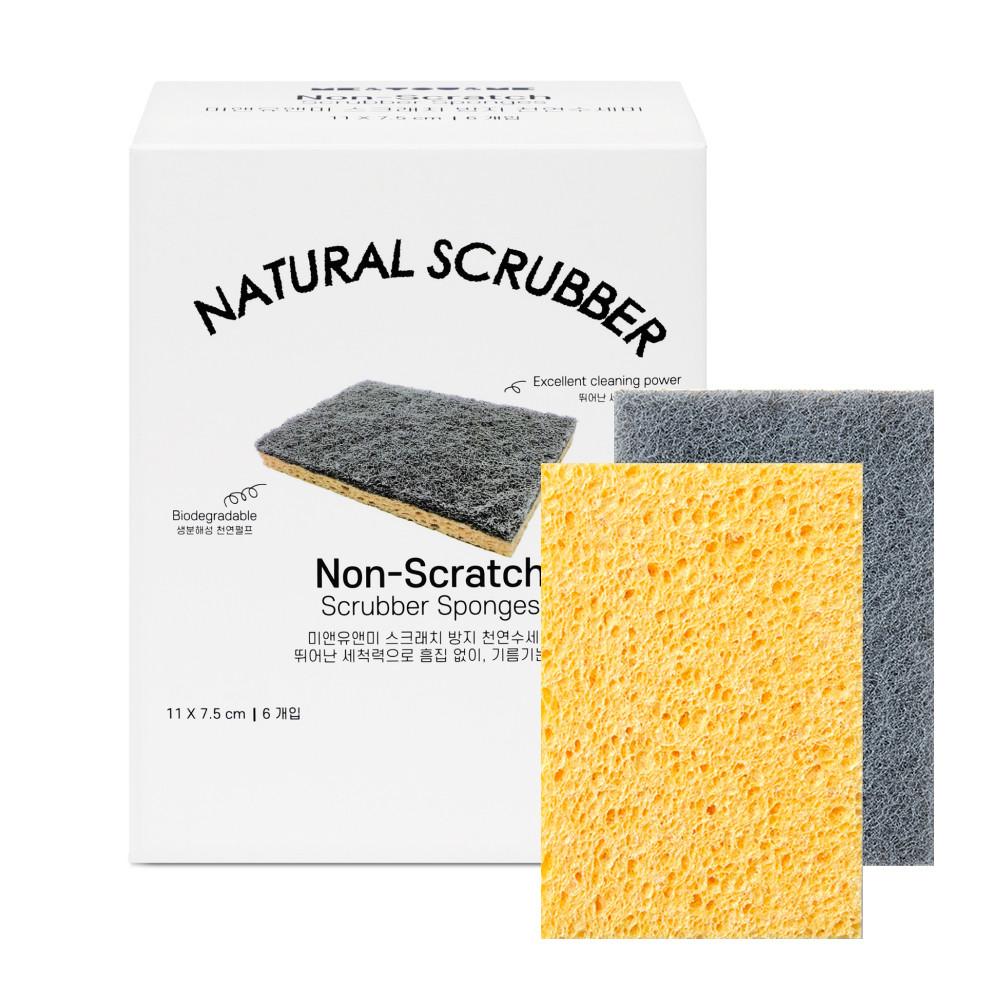 무흠집 천연펄프 주방 설거지 수세미 6개 세트