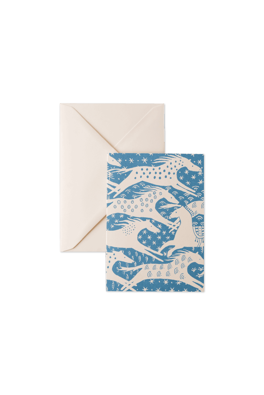 일러스트 카드 Illust Card - Horses Blue