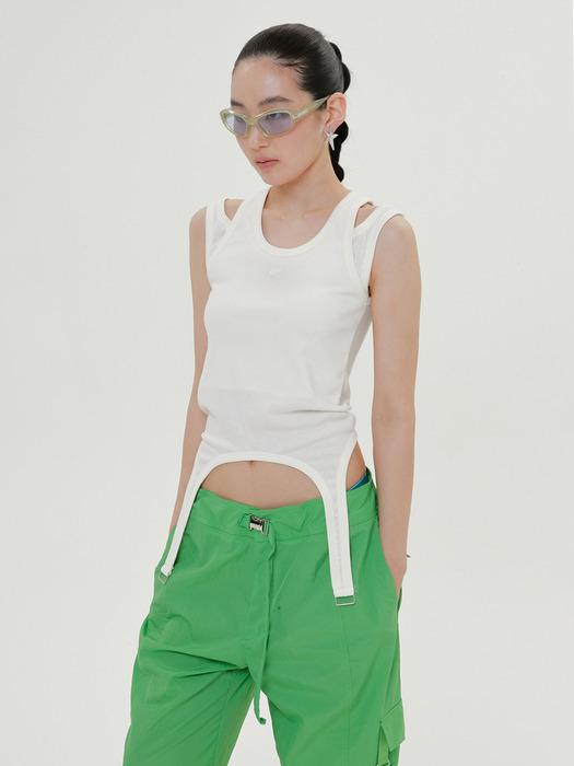 LAYERED SLEEVELESS,CREAM