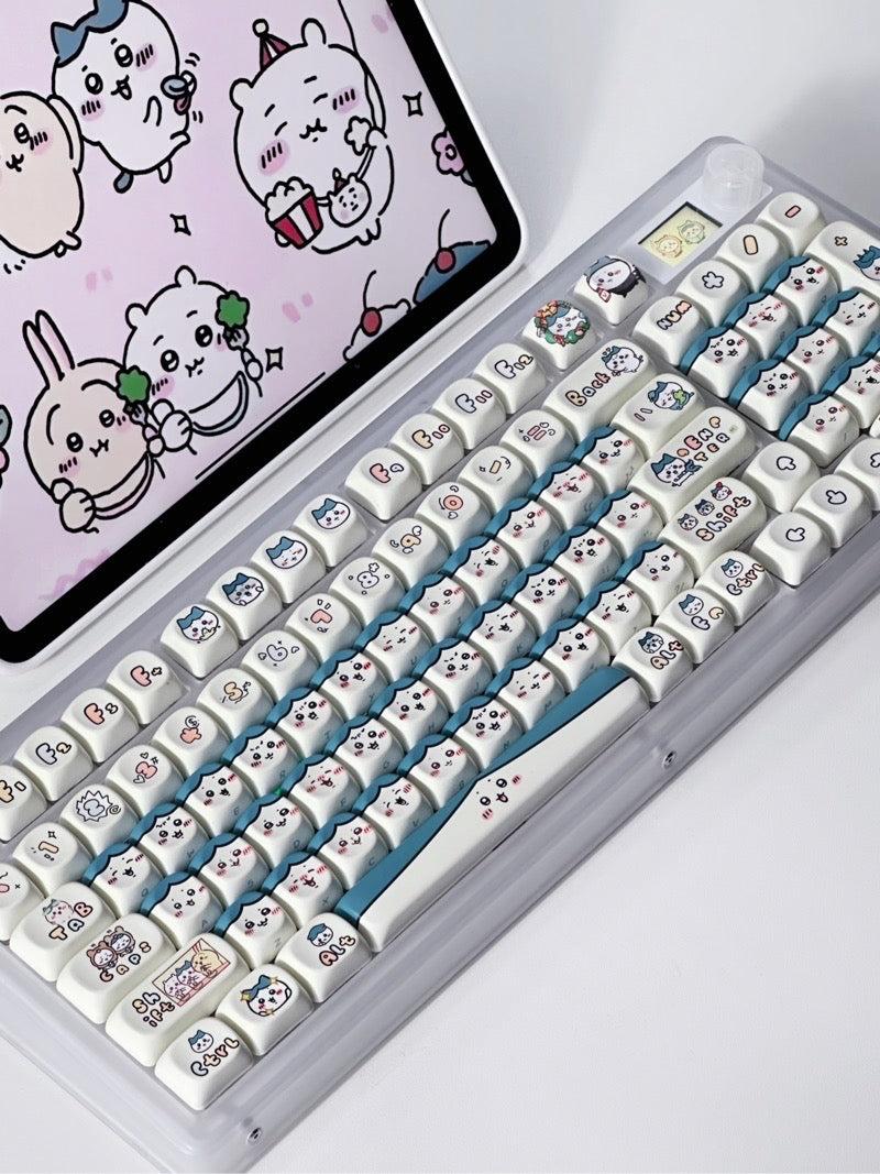 ［メカニカルキーボード］ちいかわ chiikawa 131キー MOAキーキャップ 【ハチワレ】 - ハチワレ
