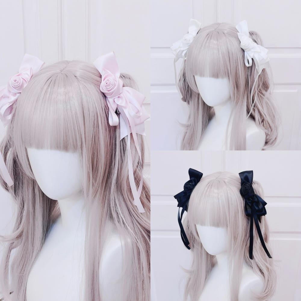 로즈 리본 머리핀 [한쌍]