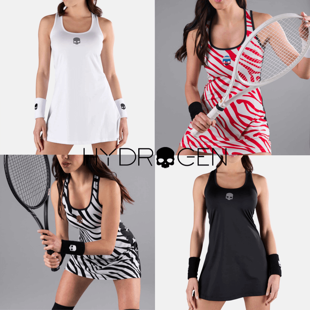하이드로겐 여자 테니스 드레스 원피스 스타테크 테니스웨어 운동복 스포츠웨어 테니스복 블랙 화이트