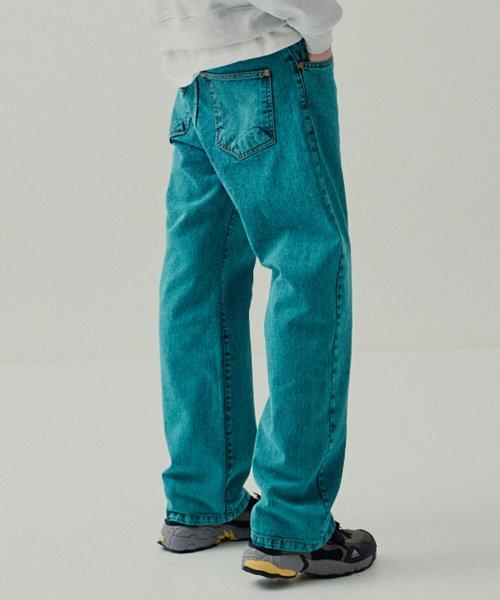 워싱 오리지널 팬츠 청록