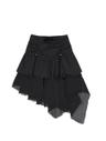 LAYERED CHIFFON SKIRT [BLACK]
