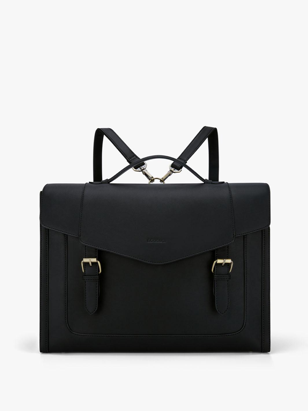 Julie Vintage Vegan Briefcase - Black