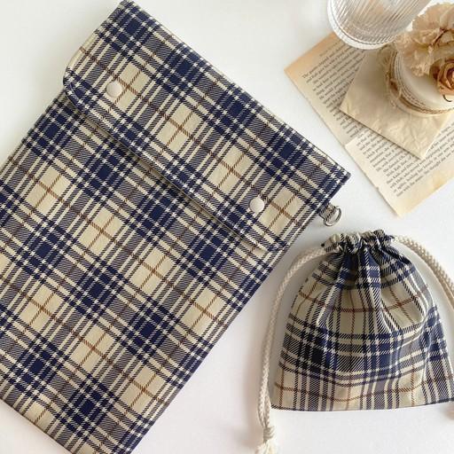 맞춤제작 / 노팅힐체크파우치 (2color)