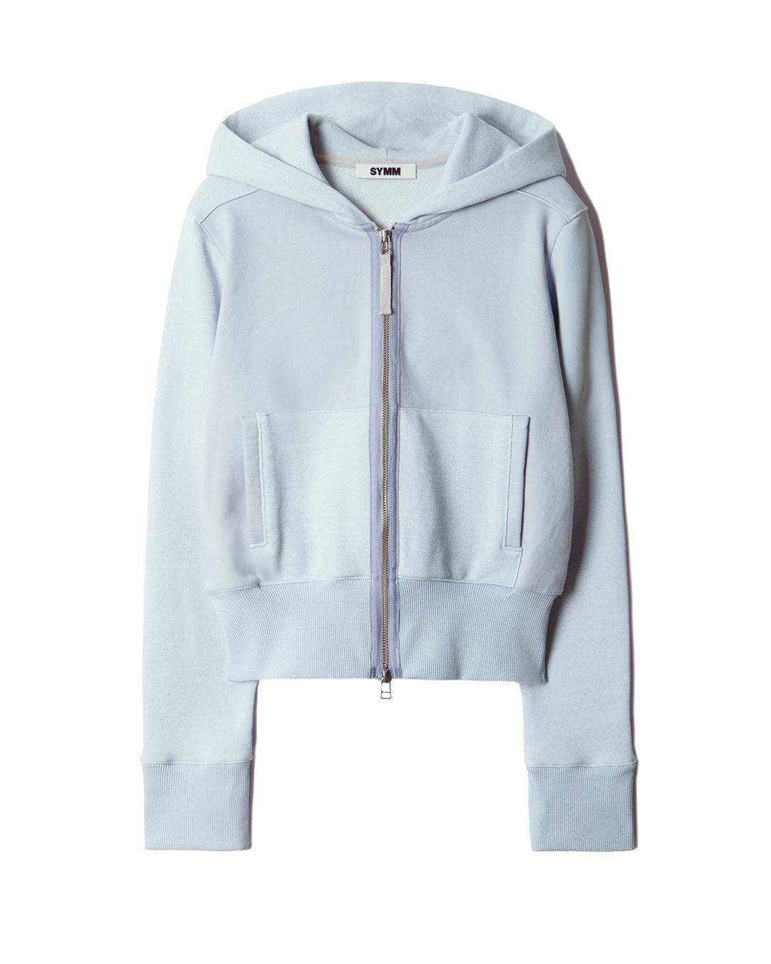 W Paneled Zip Hoodie (Sky Blue)