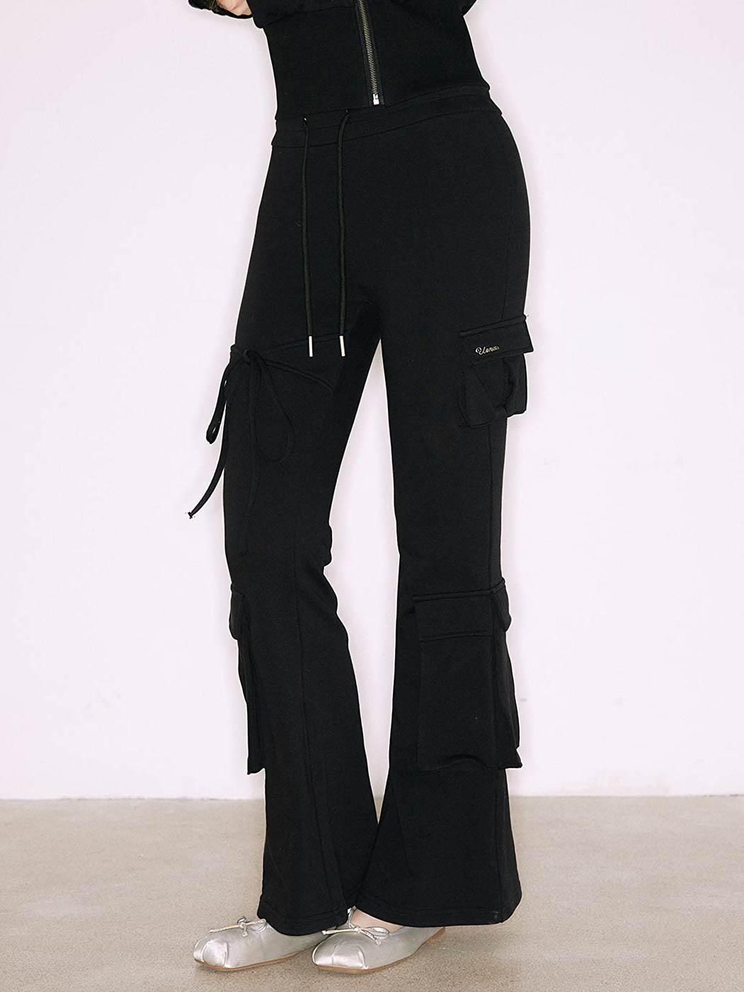 [UENA] Lace Logo Wool Sweatshirt Set (Pants)