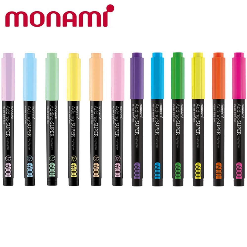 monami Adding SUPER 모나미 에딩 슈퍼 600 파스텔 형광펜