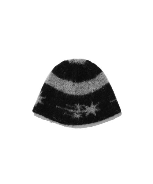 STRIPE 3STAR LOGO MOHAIR BEANIE_BLACK(NG2EFUAB20A)