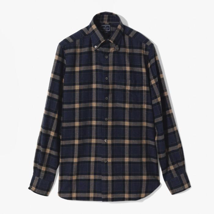 VINTAGE SLIM SHIRT (CHECK) NAVY