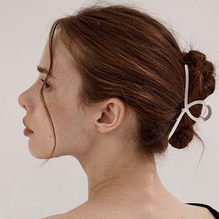 Simple matte twist hair claw clip_Matte silver